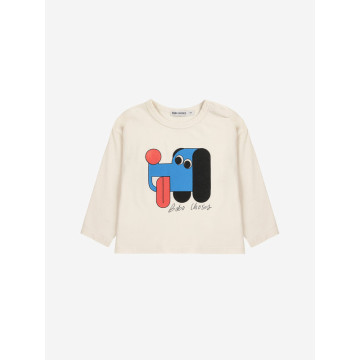 T-shirt Doggy Mate Blanc 6 mois Bobo Choses face 