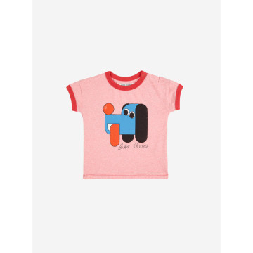 T-shirt Doggy Mate Rouge 6 mois Bobo Choses face 