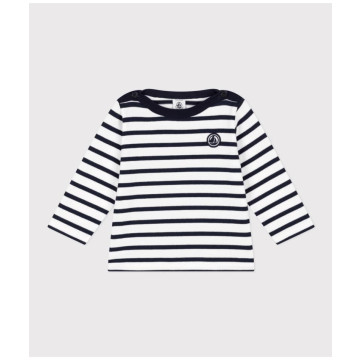 T-shirt manches longues Marinière Petit Bateau face