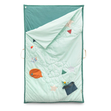 Solenzo-Parure de lit bébé velours bleu 60x120 cm-Tour de lit