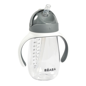 Tasse d'apprentissage avec paille 300 ml Gris Minéral Béaba produit