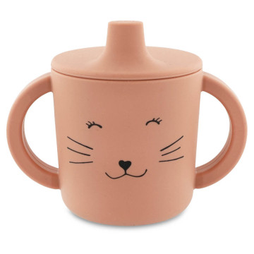 Tasse d'apprentissage en silicone Mrs. Cat Trixie face 