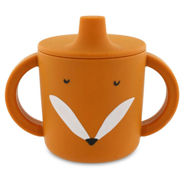 Tasse d'apprentissage en silicone Mr. Fox Trixie face 