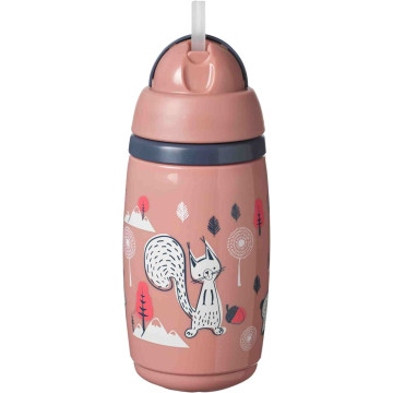 Tasse isotherme à paille 266ml 12m+ Rose Tommee Tippee produit face