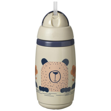 Tasse isotherme à paille 266ml 12m+ Taupe Tommee Tippee produit face