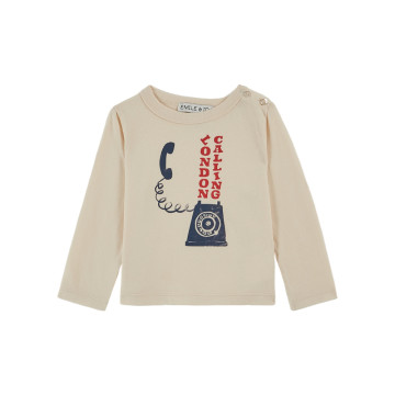 Tee-shirt coton bio motif place crème Emile & Ida Produit Face