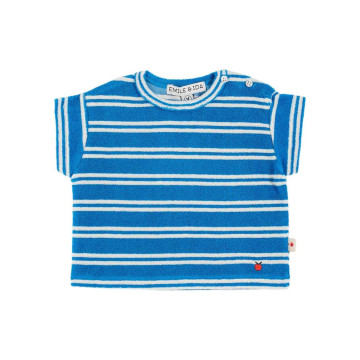 Tee-shirt éponge Rayure Azur Emile & Ida face