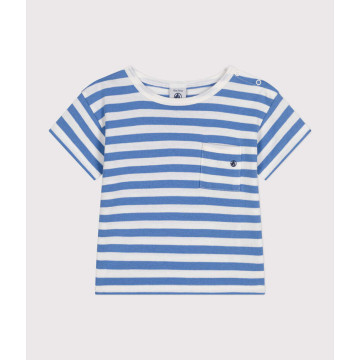 Tee-shirt manches courtes en jersey bébé Gauloise Marshmallow Petit Bateau produit face