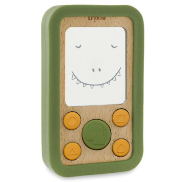 Téléphone bébé en silicone et bois Mr Dino Trixierecto