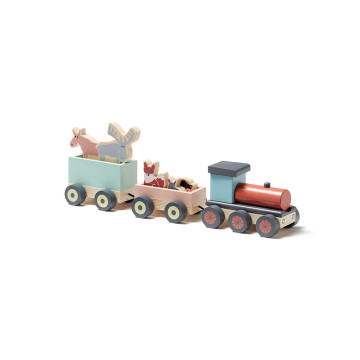 Train en bois avec animaux EDVIN Kid's Concept