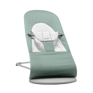 Transat Balance Soft Cadre Gris Clair Coton/Jersey Gris - Vert Babybjorn