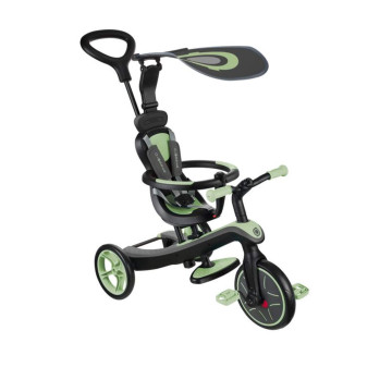 Tricycle évolutif explorer 4-en-1 sauge Globber vue devant