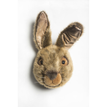 Trophée Peluche Lièvre Brun Lewis WILD AND SOFT face