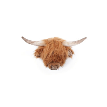 Trophée Peluche Vache Ecossaise Nicolas WILD AND SOFT face