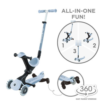 Trottinette évolutive Go Up Deluxe Lights Eco-Logic 360 Bleu cassis Globber évolution