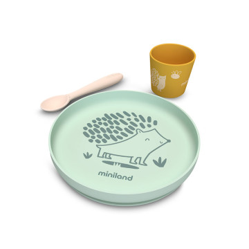 Vaisselle en silicone Meal Set Forest pour bébé Miniland produit 