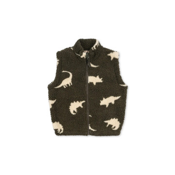 Veste sans manches Jody Teddy Grs Dino Silhouette Konges Slojd face