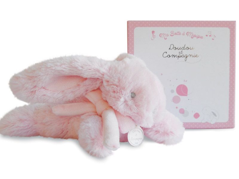 Doudou Musical Lapin rose 20cm Doudou et Compagnie -BamBinou