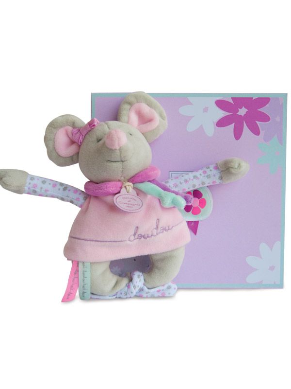 Hochet Souris pearly - Doudou et Compagnie - Bambinou