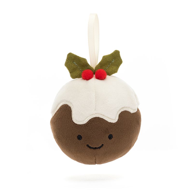 Décoration de Noël Festive Folly Christmas Pudding Jellycat face