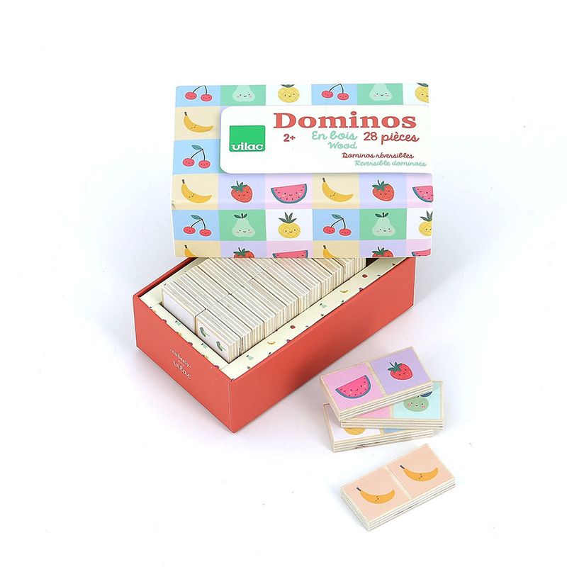 Dominos réversibles Fruits / légumes - Sarah Betz Vilac boîte de rangement