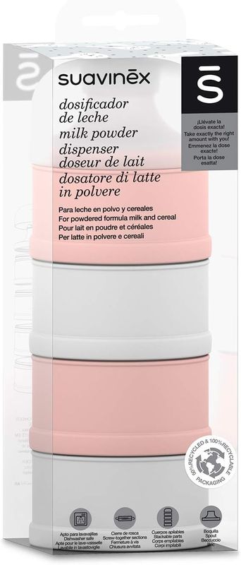 Doseur de Lait 4 Compartiments Bonhomia Rose Suavinex packaging