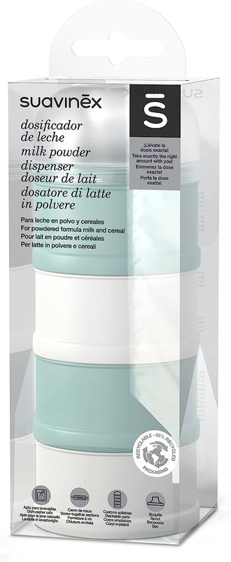 Doseur de Lait 4 Compartiments Bonhomia Vert Suavinex packaging