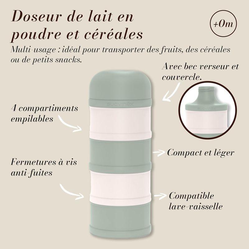 Doseur de lait 4 compartiments Wonderland vert SUAVINEX caractéristiques