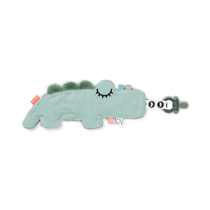 Doudou attache-sucette Croco Vert Done by Deer autre cote