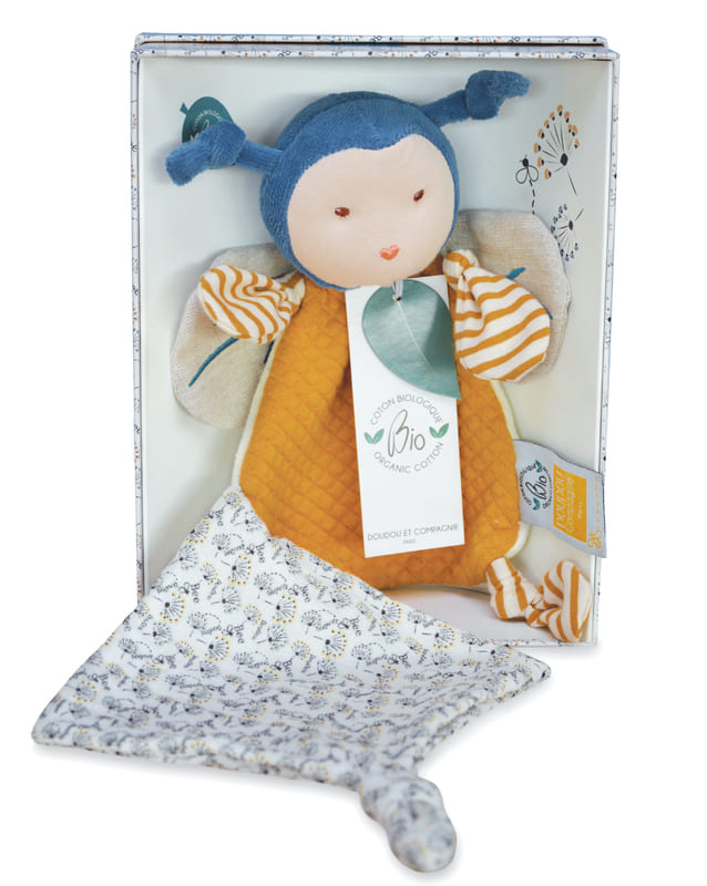 ‌Doudou attache-sucette Pollen L'Abeille Bio Doudou et Compagnie Packaging