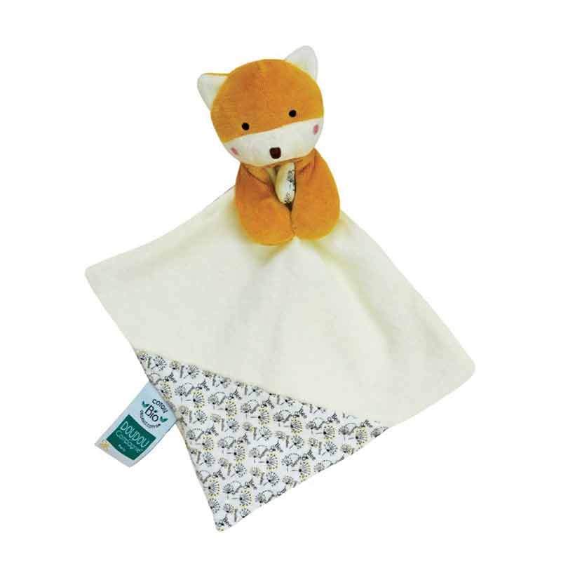 Doudou bébé Renard Bio Doudou et Compagnie Blanc