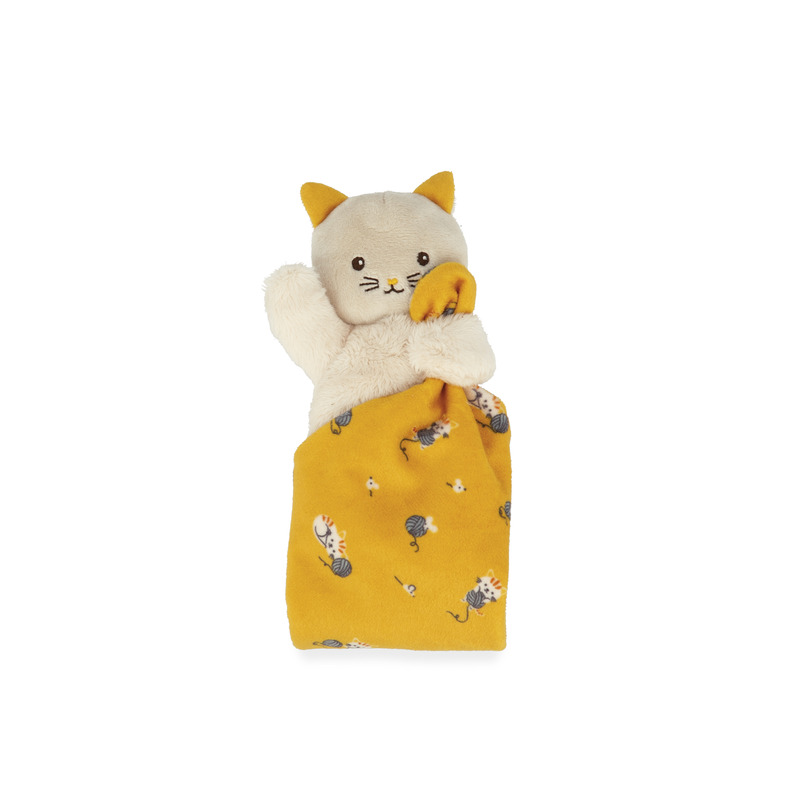 Doudou chat jaune Kaloo doudou poche