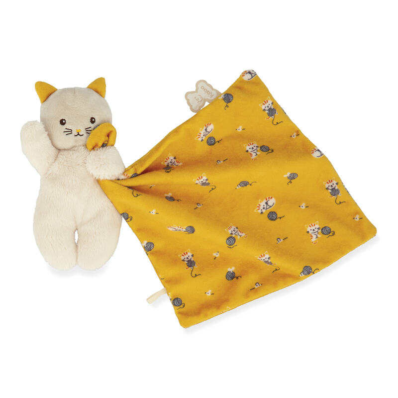 Doudou chat jaune Kaloo cote