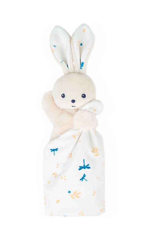 Doudou lapin carré douceur blanc délicat Kaloo face