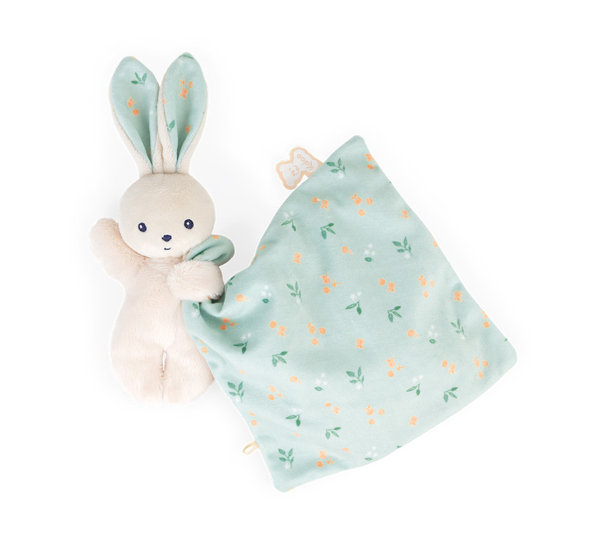 Doudou lapin carré douceur bouquet d'agrumes Kaloo doudou