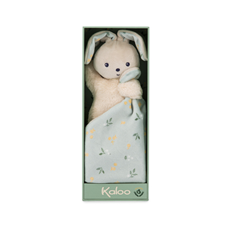 Doudou lapin carré douceur bouquet d'agrumes Kaloo packaging