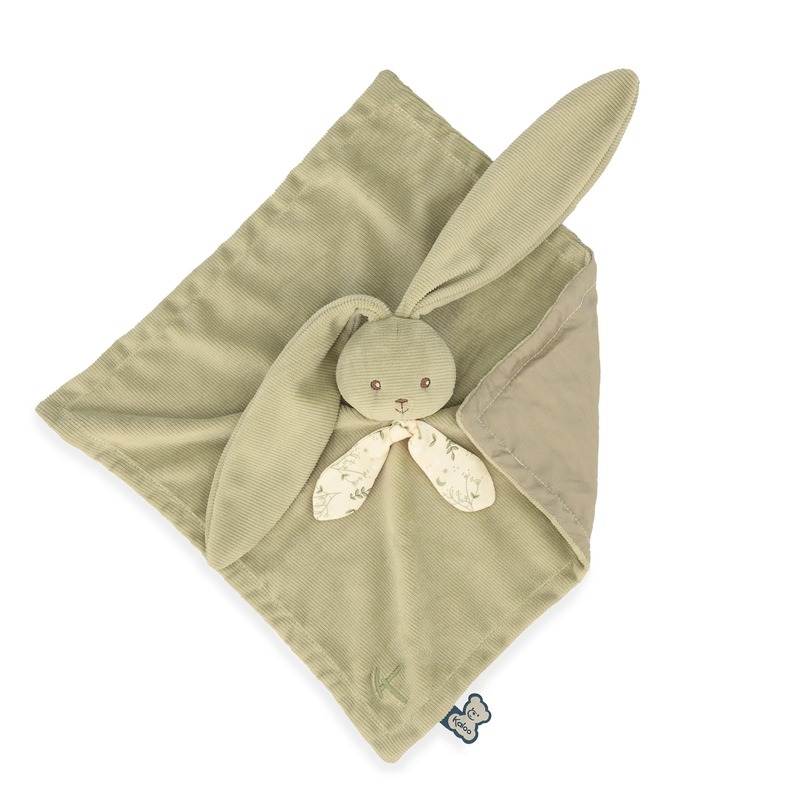 Doudou lapin Lapinoo 30 cm vert Kaloo oreille