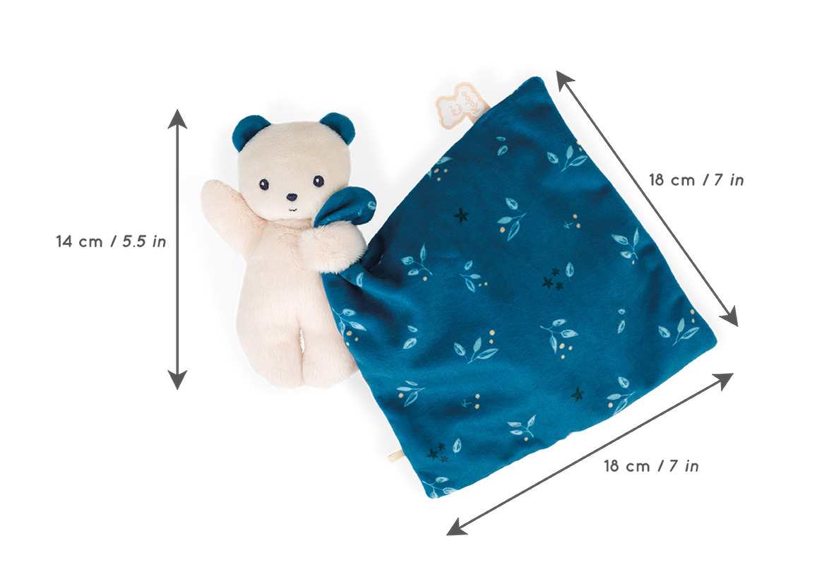 Doudou ours carré douceur noctambule Kaloo dimensions