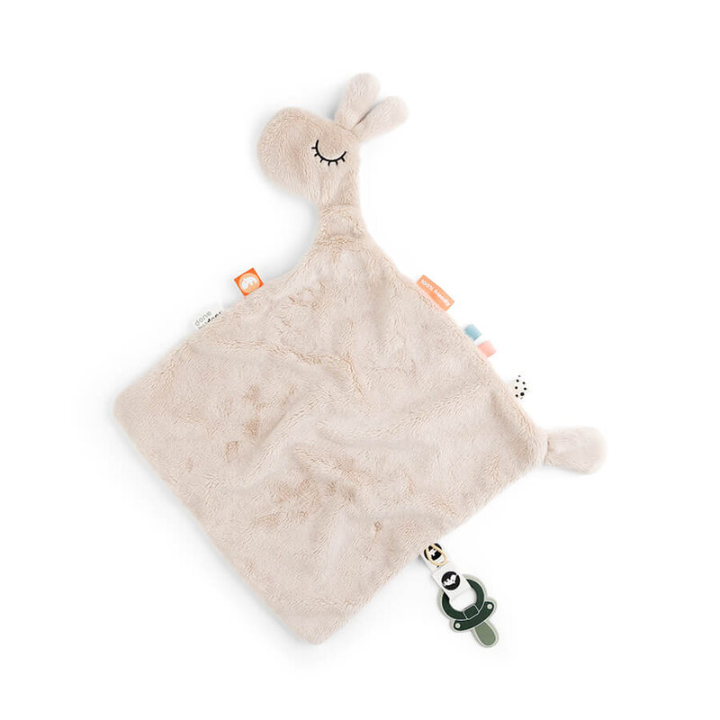 Doudou plat attache-sucette Lalee Sable Done by Deer produit face