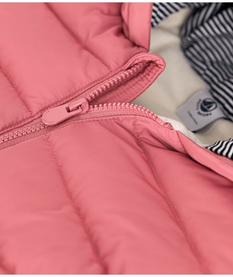 Doudoune doublée polaire Rose Petit Bateau fermeture eclair