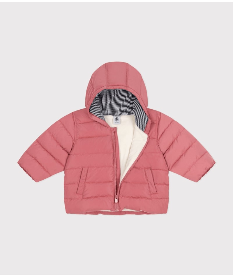 Doudoune doublée polaire Rose Petit Bateau ouverture