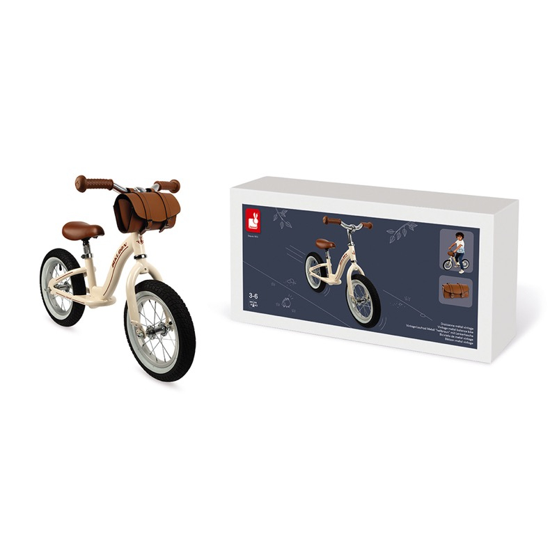 Draisienne Bikloon Metal Vintage beige Janod draisienneet carton