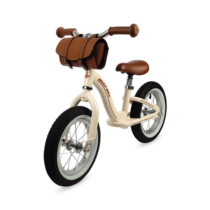 Draisienne Bikloon Metal Vintage beige Janod profil avec sacoche