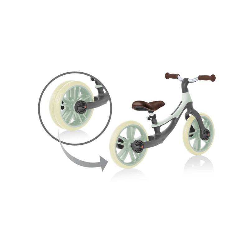 Draisienne GO BIKE Elite Duo Gris et Sauge Globber roue