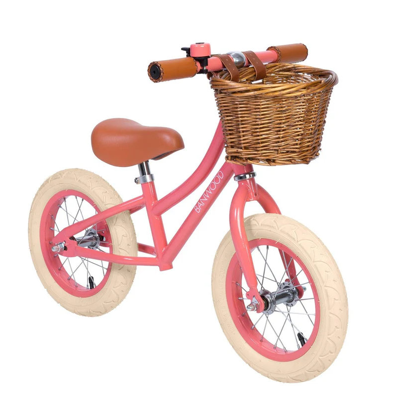 Draisienne vintage Balance Bike First Go corail Banwood côté 
