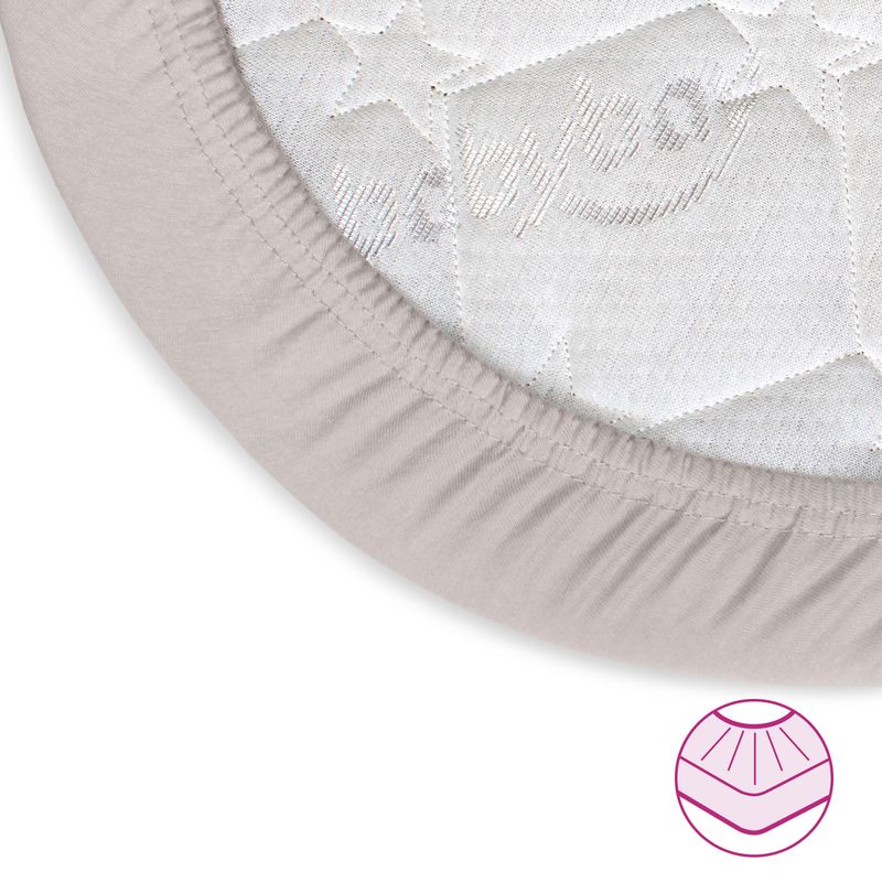 Drap-housse en jersey babybay Deluxe avec membrane Boxspring XXL, beige Babybay dessous