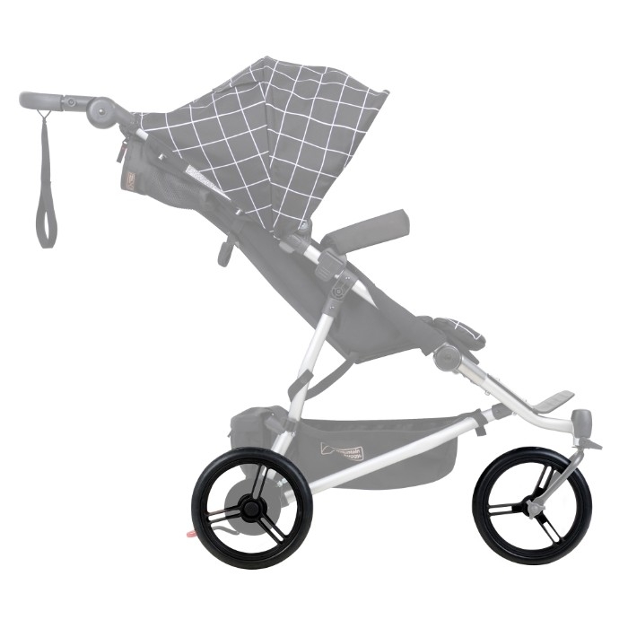 Pack de 4 roues 10 pouces pour poussette Duet V3 Mountain Buggy vue de profil