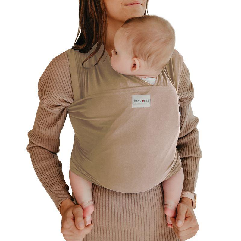 Echarpe De Portage Extensible Respirante Tricot-Slen Cool Nougatine BABYLONIA BABY CARRIERS produit