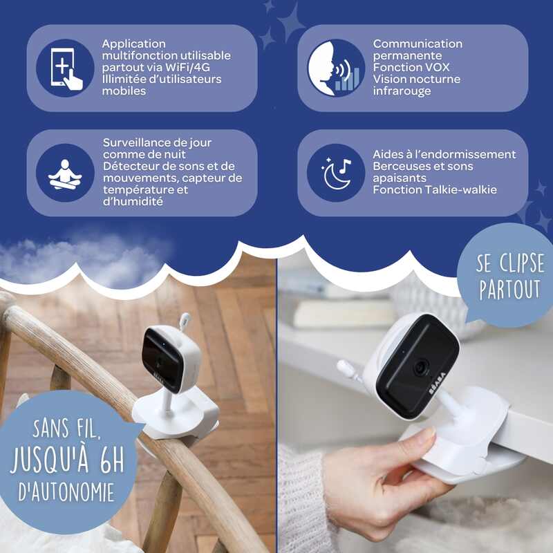 Ecoute bébé Vidéo Zen Nomade  white Beaba informations 3