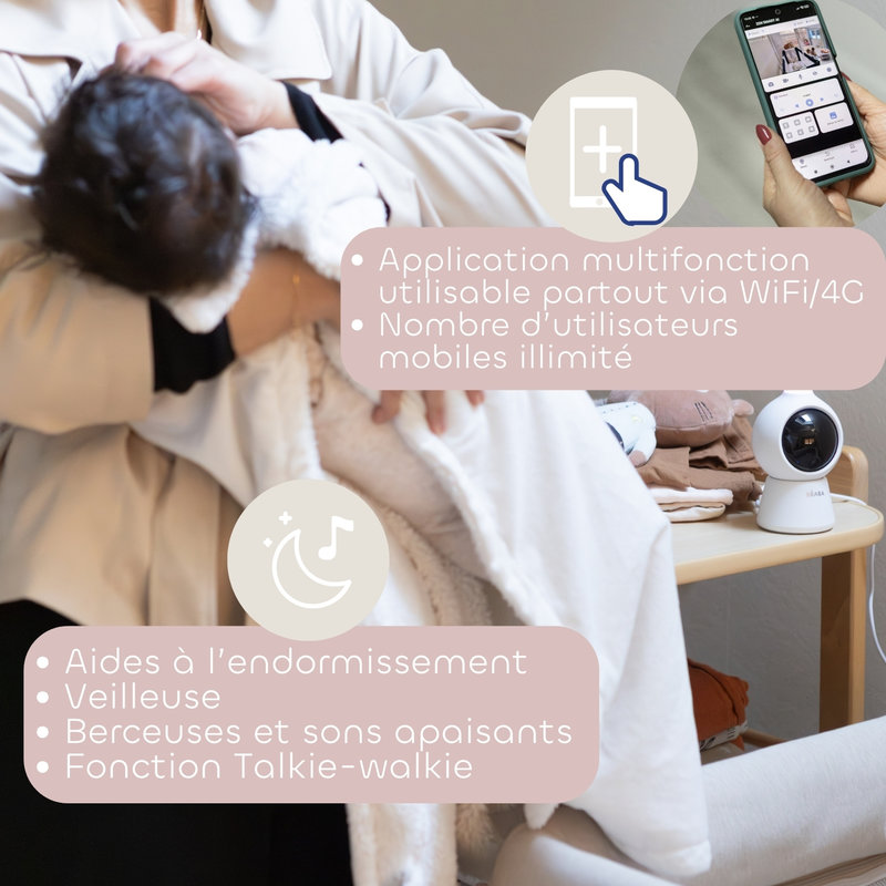 Ecoute bébé Vidéo Zen Smart AI Blanc Beaba infos 2